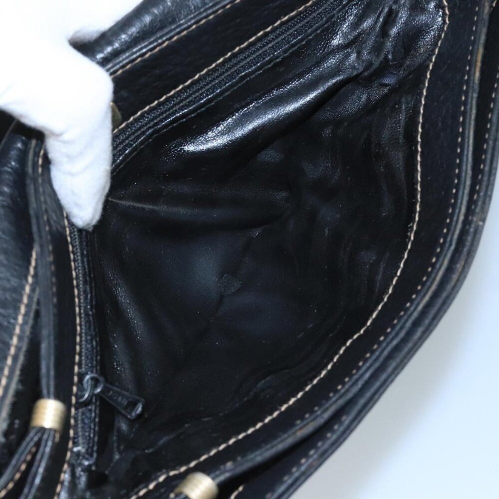 Authentic BALLY Shoulder Bag Leather Black - Picture 3 of 16